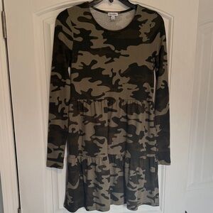 Love, Fire Olive Camoflauge Dress